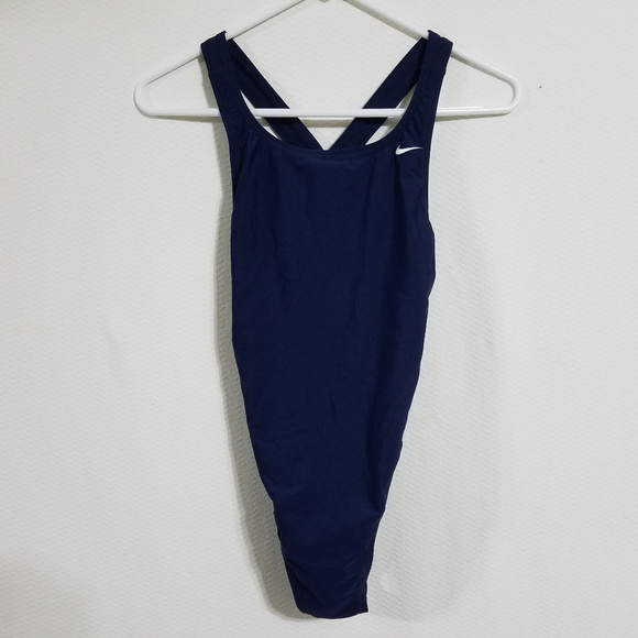 Nike Womens 8 Swimsuit One Piece Swim Suit Blue